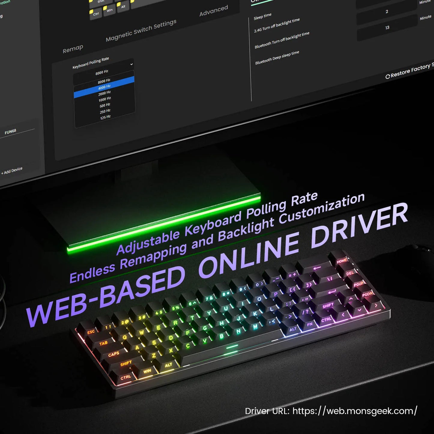 Teclado magnético Akko MonsGeek FUN68 FUN60 PRO&MAX HE 60% 65% para gaming, teclados gaming Rapid Trigger 8K, teclado personalizado para gamer e esports