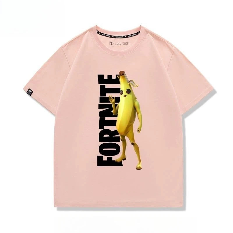 New Fortnite short-sleeved creative high-value cartoon cartoon cool printed men's and women's breathable sweat-absorbent T-shirt