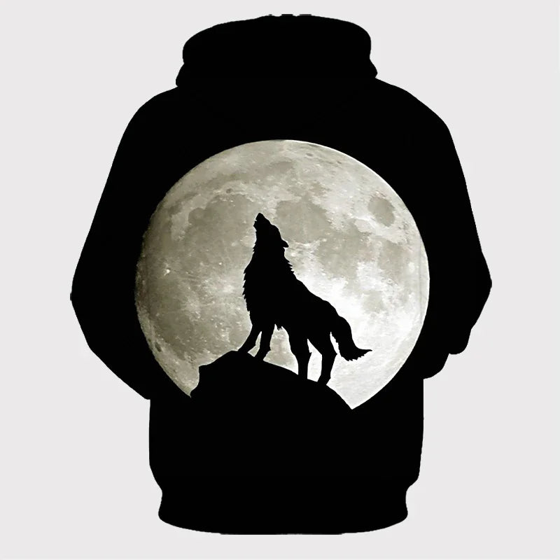 Animal Wolf – bluzy z kapturem drukowane w 3D dla mężczyzn i kobiet, modne, codzienne, oversize, swetry typu pullover, styl hip-hopowy, Harajuku, odzież uliczna