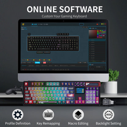 Tastiera meccanica wireless SKYLOONG GK104 Pro 100% personalizzata, switch low-noise hot-swap per PC gamer e accessori da ufficio