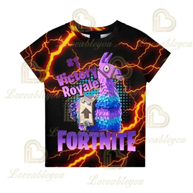 Battle Royale majica Fortnite T-shirt Victory Cartoon topovi za tinejdžere, dječja odjeća Hero Game Fortress Night 3D za dječake i djevojčice
