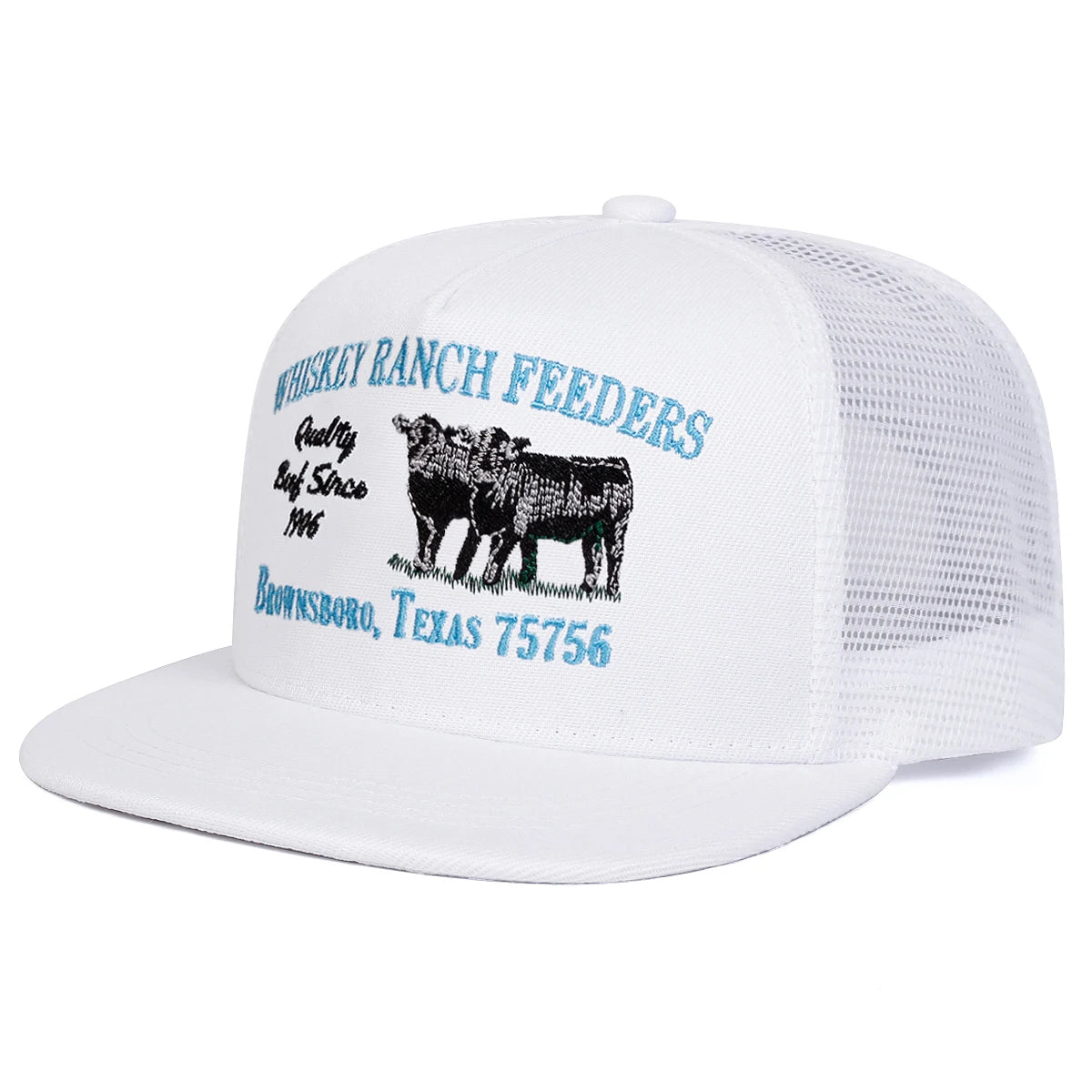 Unisex „WHISKEY RANCH FEEDERS“ siuvinėtos hip-hop stiliaus tinklinės kepurės pavasariui ir vasarai, lauko veiklai, reguliuojamos kasdienio stiliaus beisbolo kepurės, apsaugančios nuo saulės