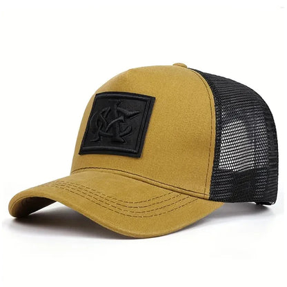 Eenvoudige, modieuze, ademende mesh-pet met 'CA'-borduursel, hiphop-pet, pet voor dagelijks gebruik en vrije tijd, decoratieve pet, unisex baseballpet