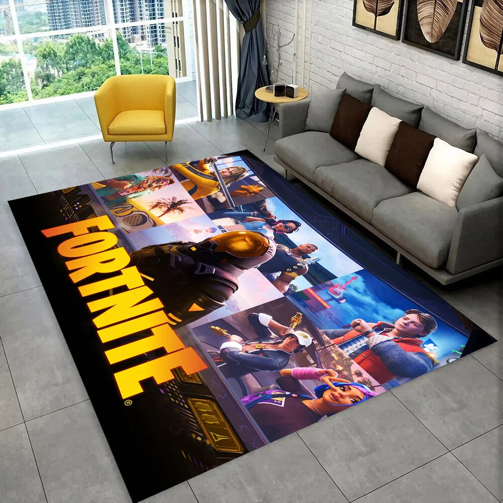 F-Fortnites Cartoon Game Carpet Rug for Playroom Bedroom Living Room Sofa Home Doormat Decor,Area Rug Non-slip Floor Mat Gift