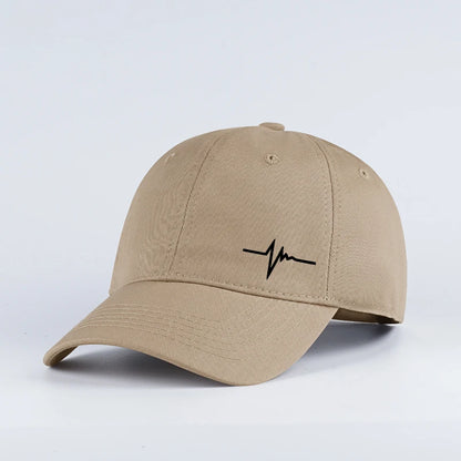 Heartbeat ECG Lifeline Print Baseball Cap Men Women Adjustable Dad Hat Minimalist Casual Sport Sun Hat