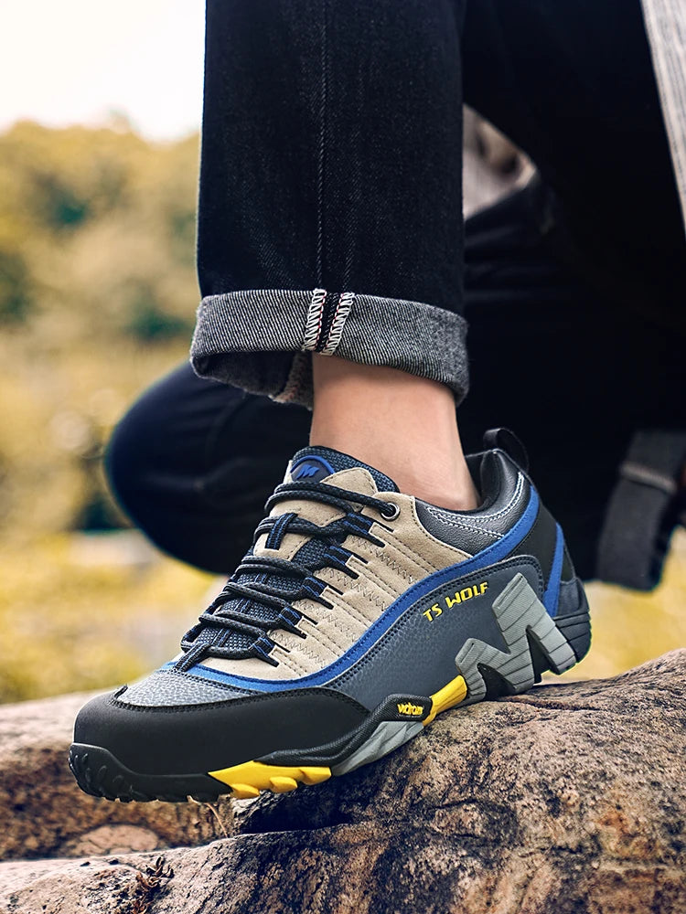 Scarpe da trekking per appassionati di attività all’aria aperta - Scarpe da trekking impermeabili da uomo - Scarponi da montagna - Scarpe tattiche da caccia nel bosco in vera pelle