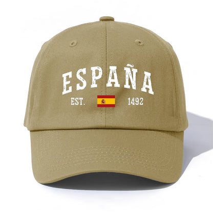 1pc ESPANA Print Baseball Cap for Adults,Minimalist Retro Style Casual Soft Adjustable Dad Hat,Perfect As Gift