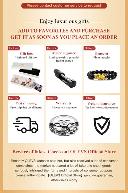 OLEVS 9805 Mens Watch Original Brand Tourbillon Automatic Mechanical Watch Diamond Dial Waterproof Moon Phase Watches For Men
