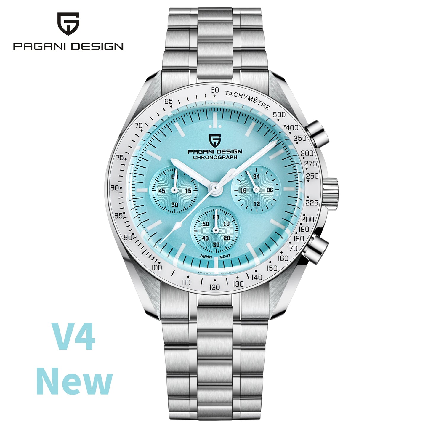 PAGANI DESIGN 2026 New Saturn Men's Watches Quartz Watch For Men Light Tan Sport Chronograph AR Sapphire Crystal Wrist Watch Men