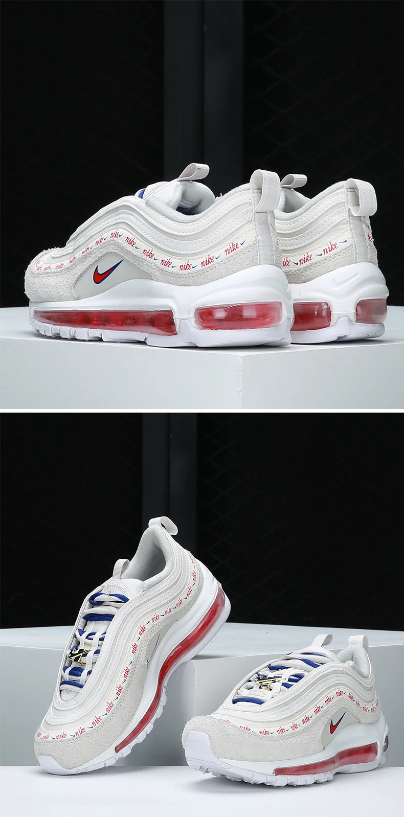 Zapatillas deportivas Nike genuinas AIR MAX 97 para mujer, de caña baja, con amortiguación de aire DC4013-001