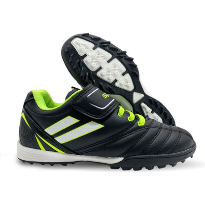 Chuteiras de futebol para criança menino/menina Tf com fecho de velcro, sem pitões, para lacrosse, iniciantes em críquete e basebol