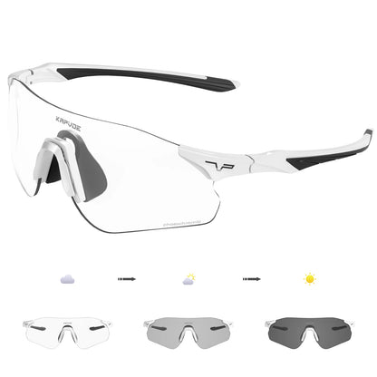 Kapvoe New Outdoor Running Cycling Glasses Bike Photochromic Sunglasses Women Eyewear Men Sports Marathon Bicycle UV400 Goggles