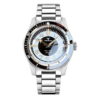 Tandorio Waterproof Watch Men Dome Sapphire Crystal Roman Numbers 120 Clicks Bezel NH35A/Miyota 8215 Movt Silicone Grey Dial
