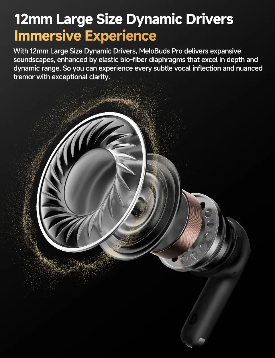 QCY MeloBuds Pro Adaptive Hybrid Active Noise Cancelling Wireless Earbuds – 46dB ANC, Bluetooth 5.3, LDAC Hi-Res Audio, 34H Playtime