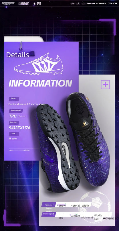 Chuteiras de futebol KELME Adulto para homem Disease Electric 3.0 com pitons curtos MG, profissionais para jogo e treino, respiráveis