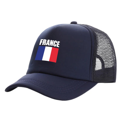 Franciaország Trucker sapkák Divatos, menő francia sapkák Baseball sapka Nyári, szabadtéri, napvédő hálós sapkák