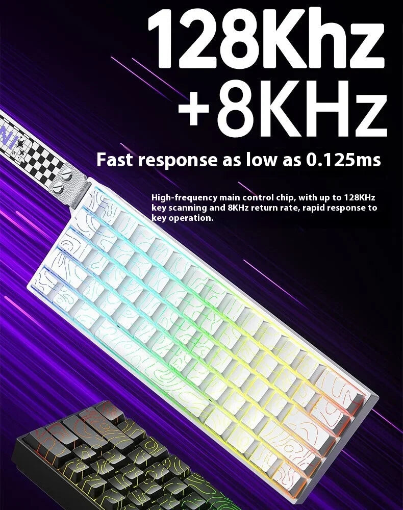 AULA Mini60 HE Magnetic Switch Keyboard RGB Tri Mode Wireless Mechanical Keyboard 8000Hz 0.01mmRT Gaming Keyboard Gamer Gifts
