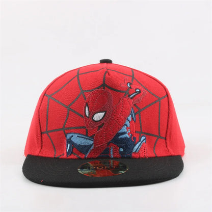 Spider-Man Marvel Peripheral Anime Baseball Cap Cotton Flat Brim Hat Cartoon Decoration Accessories Kid’s Gift Sun Shade Travel