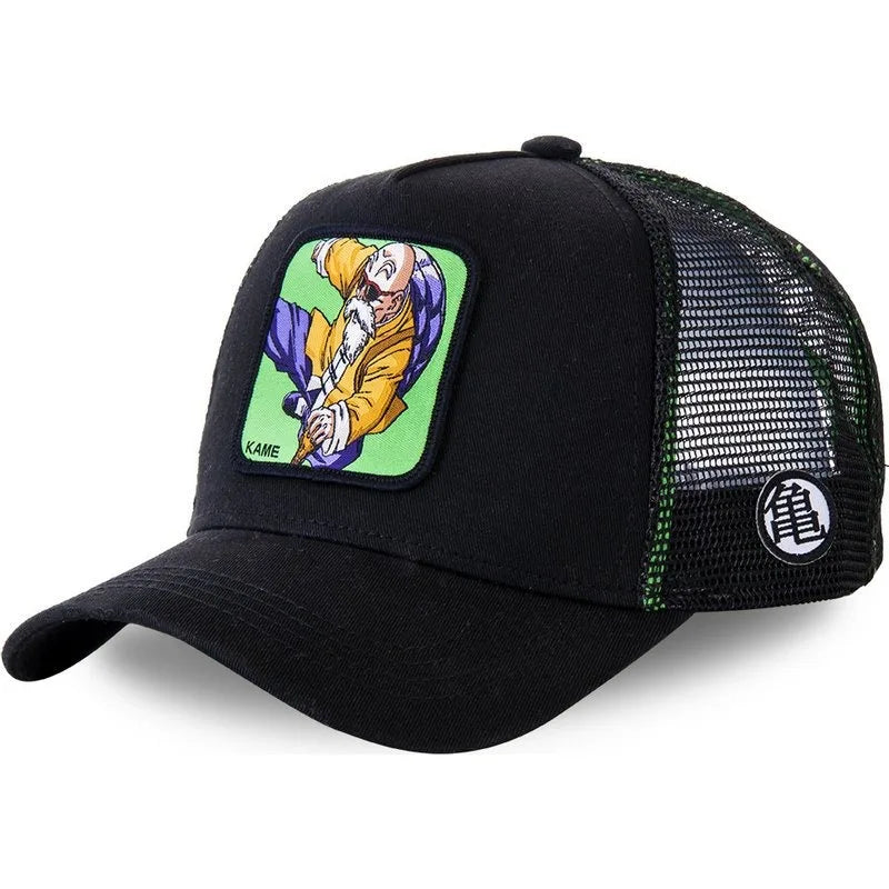 Czapka z motywem Dragon Ball Son Goku – letnia czapka podróżna z daszkiem, męska czapka z haftem w stylu hip-hopowym, z daszkiem przeciwsłonecznym, regulowana czapka typu trucker z siateczką