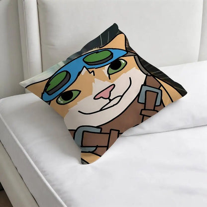 Jetpack Cat O-Overwatch navlaka za ukrasni kvadratni jastuk, mekana dekorativna presvlaka za kauč i krevet u domu
