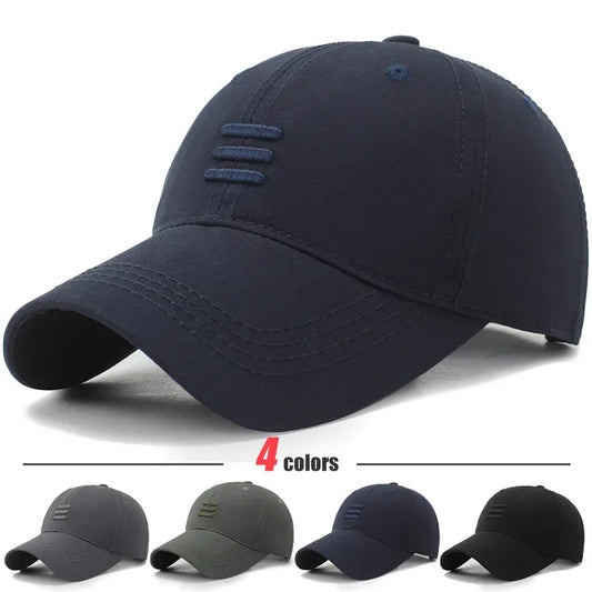 4 Farben – neue modische Soft-Top-Baseballcap für Outdoor-Sport, lässige Baumwoll-Snapback-Cap für Damen und Herren, Dad-Hat-Design mit drei Streifen