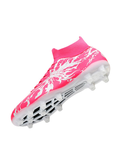 Chaussures de football pour hommes, modèle AG FG, design aérodynamique et léger, excellente adhérence, idéales pour les entraînements quotidiens sur gazon et les matchs de l’équipe de football scolaire.