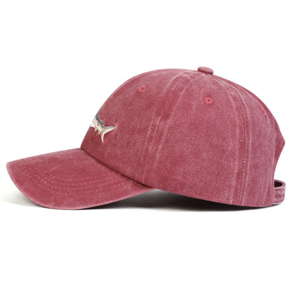 Unisex Shark Embroidery Wash Baseball Caps Spring and Autumn Outdoor Adjustable Casual Hats Sunscreen Hat Sports Cap