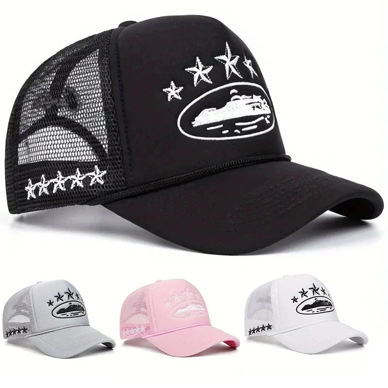 New Unisex Pentagram Baseball Hats Hip Hop Adjustable  Breathable Personal Sunshade Mesh Versatile Street Fashion Trucker Caps
