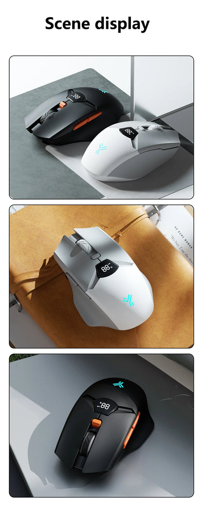 Warvank SX01 Wireless Gaming Mouse Smart Screen Display 6-speed DPI Adjustment 600mAh Rechargeable Silent Office Bluetooth Mouse