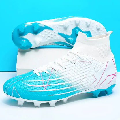 Nouvelles chaussures de Football professionnelles haut en cuir d'herbe artificielle jeunes étudiants chaussures de Football d'entraînement pour hommes et femmes sport