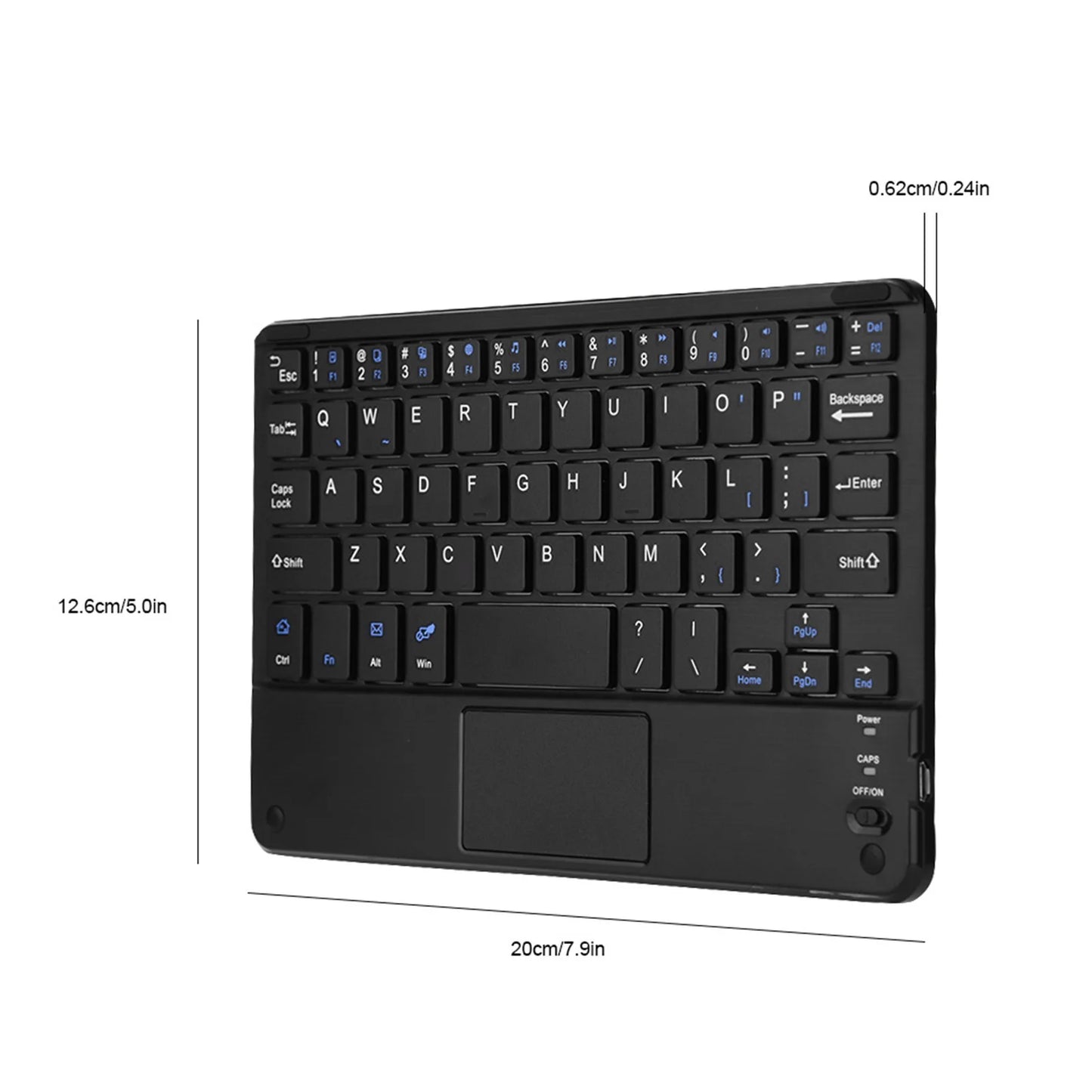 Tastiera Bluetooth wireless mini UltraSlim professionale con touchpad, compatta, ergonomica e reattiva, per PC Windows e tablet Android