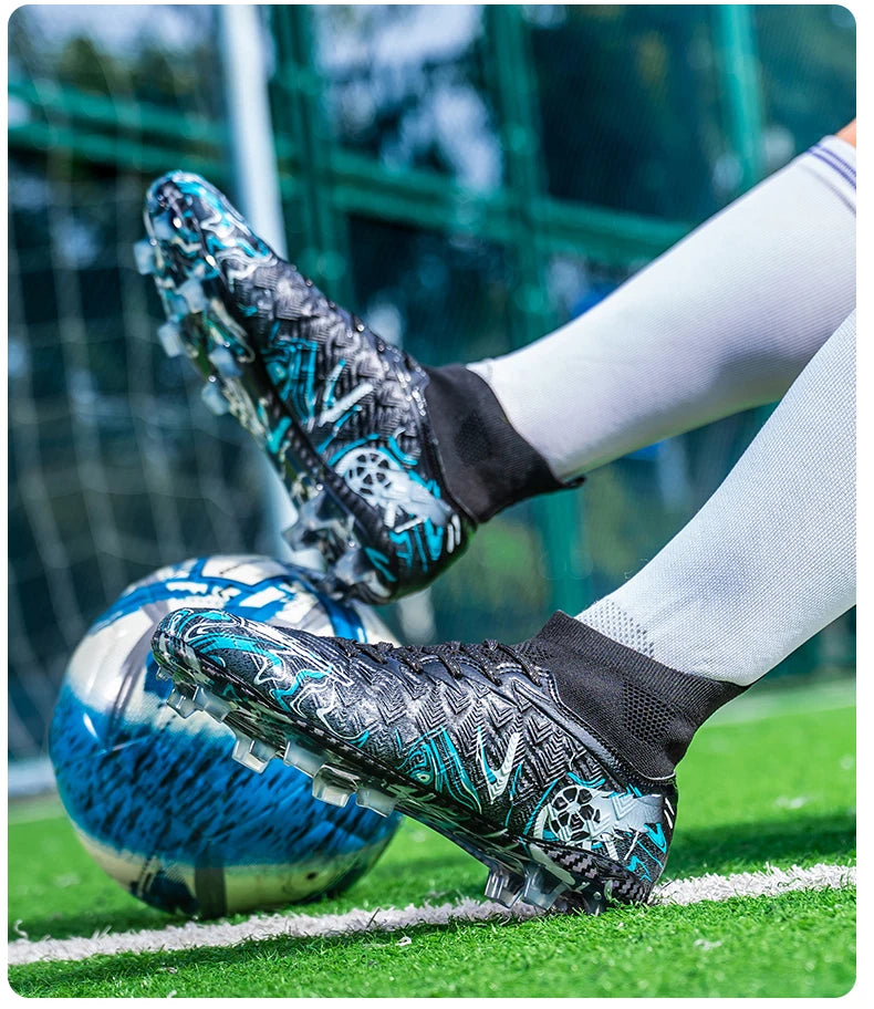 Nouvelles chaussures de football professionnelles pour hommes, chaussures de football antidérapantes, unisexes, respirantes, chaussures de futsal, nouvelles chaussures à crampons, livraison directe, ultralégères