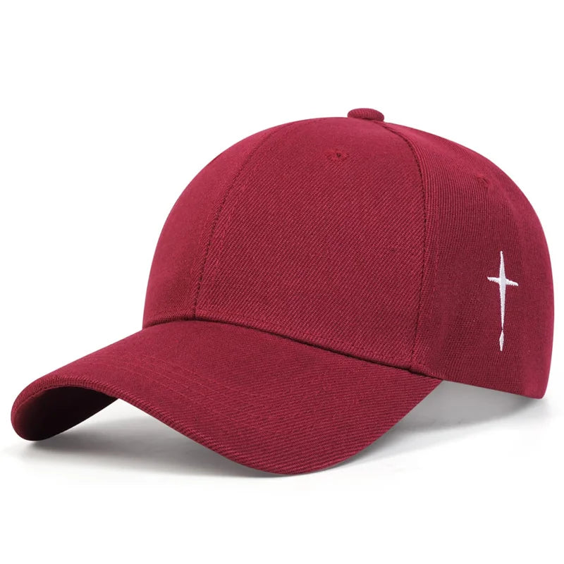 Unisex Cross Embroidery Snapback Baseball Caps Spring and Autumn Outdoor Adjustable Casual Hats Sunscreen Hat