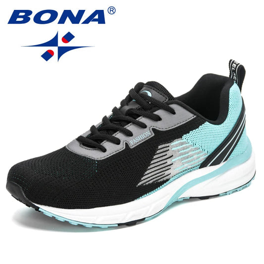 BONA – nowe, modne męskie buty sportowe z siateczkową cholewką, zapewniające wentylację, do biegania, joggingu i spacerów, sznurowane