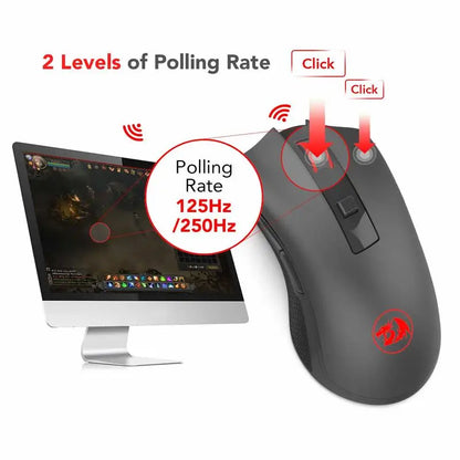 Bezdrôtová optická myš Redragon M652 2.4G s USB prijímačom, prenosná herná a kancelárska myš, 5 nastaviteľných úrovní DPI