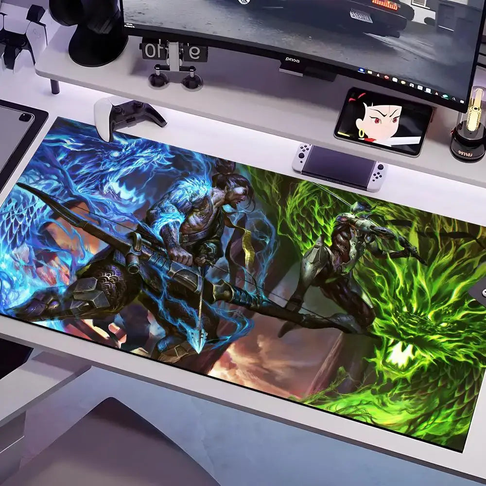 Tapete de Rato Overwatch em Vários Tamanhos, Grande e Quadrado, para Computador, Escritório e Gaming, com Base de Borracha Antiderrapante