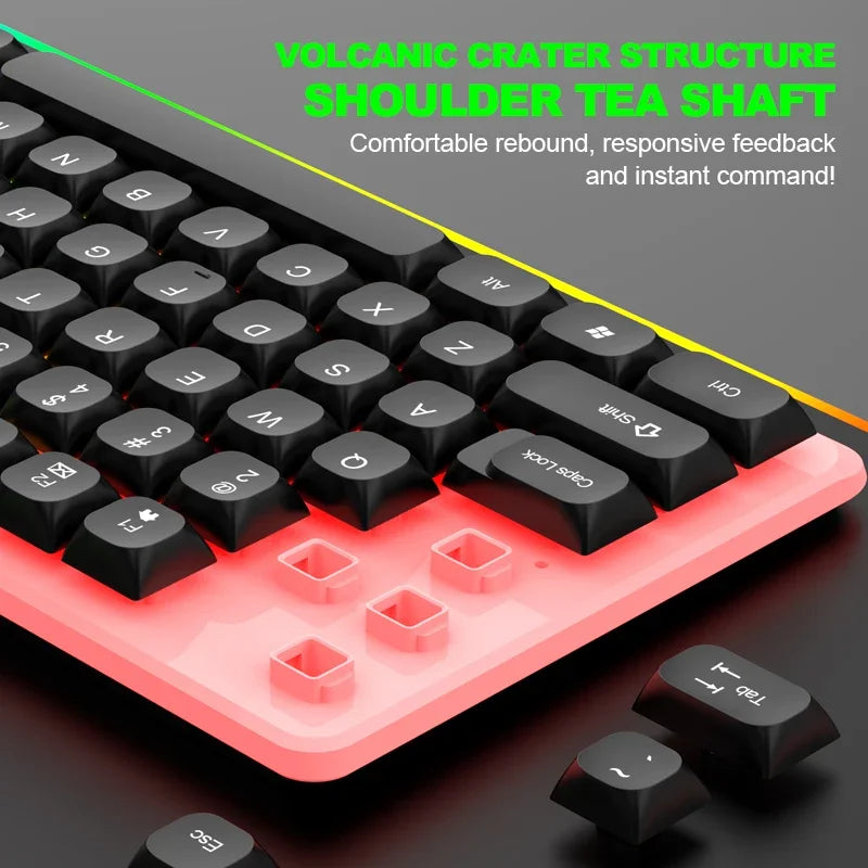 Combo de teclado y ratón gaming NG GTX350 para ordenador y portátil, kit gamer con retroiluminación LED, teclado USB con cable GTX350, set negro