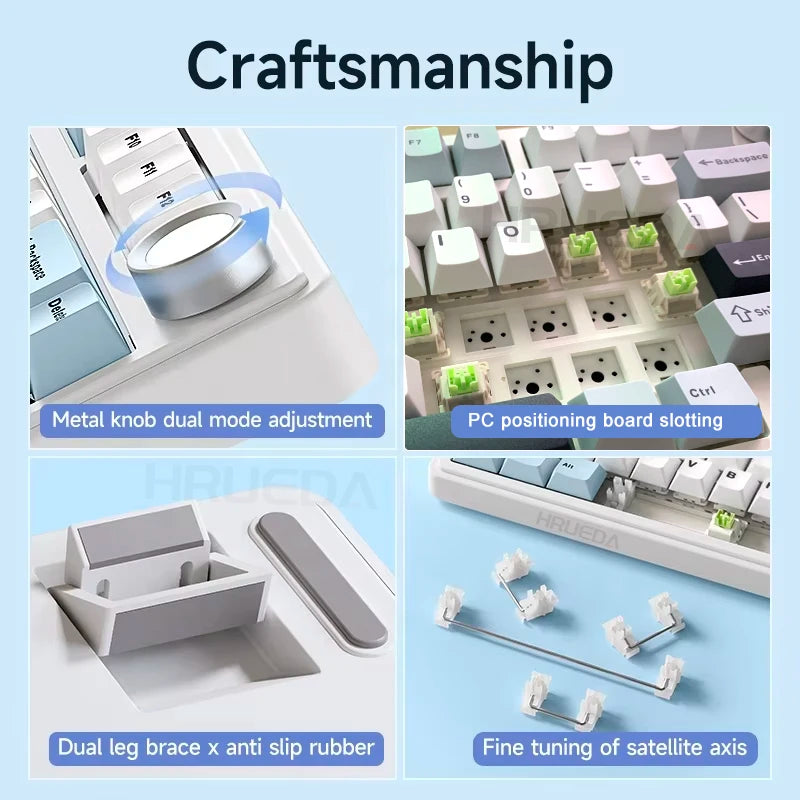 Original AULA F75 RGB LED Light PC Custom Bluetooth Wireless 2.4G Type-C Wired Gaming Mechanical Switch 75% Keyboard 82 Keys wit