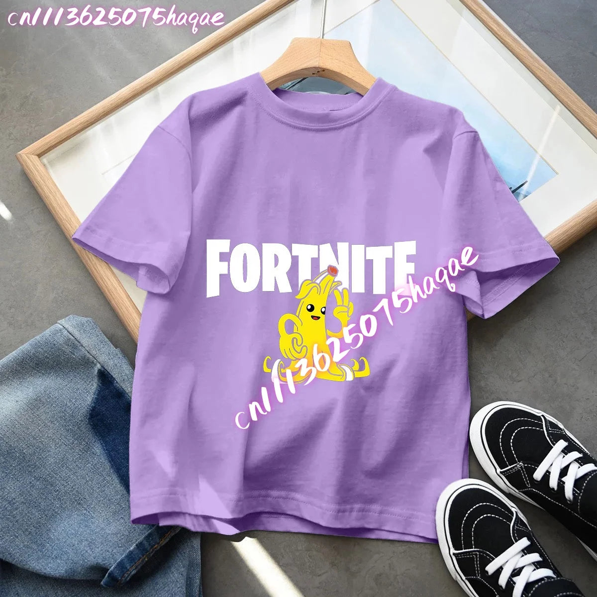 Fortnites Children T-Shirts Anime Printed Figures Tops Cartoon Fortress Night Summer Clothes Girls Short Sleeves Pullover Tees