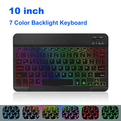 Mini tastiera Bluetooth RGB, tastiera wireless da 10 inch retroilluminata con touchpad, per iOS, Android, Windows e iPad