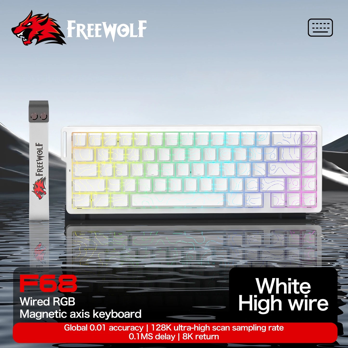 Magnetic Gaming Keyboard ATTACK SHARK X68HE X68PRO HE and FREEWOLF F68 Wired F68Pro Wireless for Pro Gaming 0.01mm Rapid Trigg