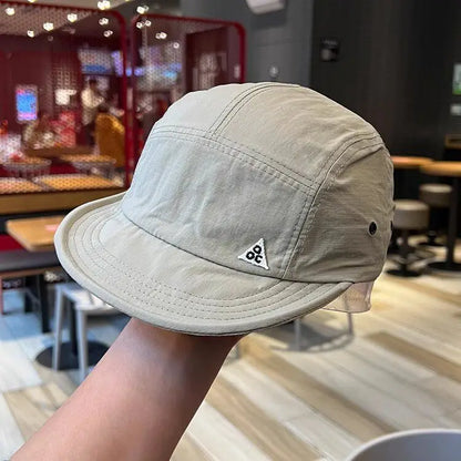 Unisex 5 Panel Camp Cap Quick Dry Waterproof Short Brim Adjustable Lightweight Breathable Cap for Hiking Camping Outdoor Daily