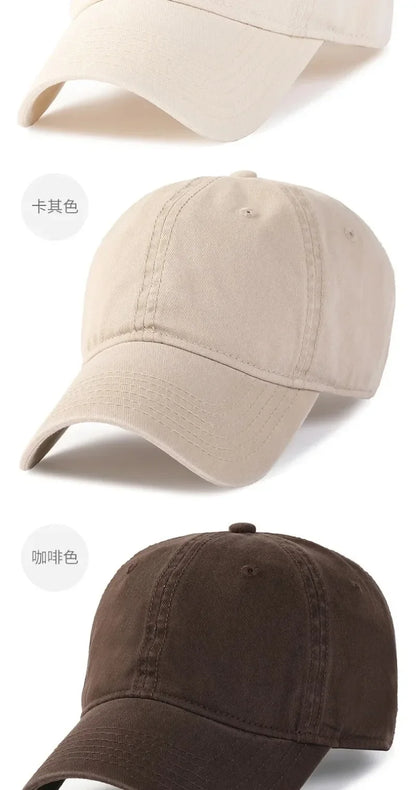 Solid Color Big Size 63cm Soft Cotton Baseball Caps Men Classic Plus Snapback Cap Ladies Golf Sun Hat 59-62cm