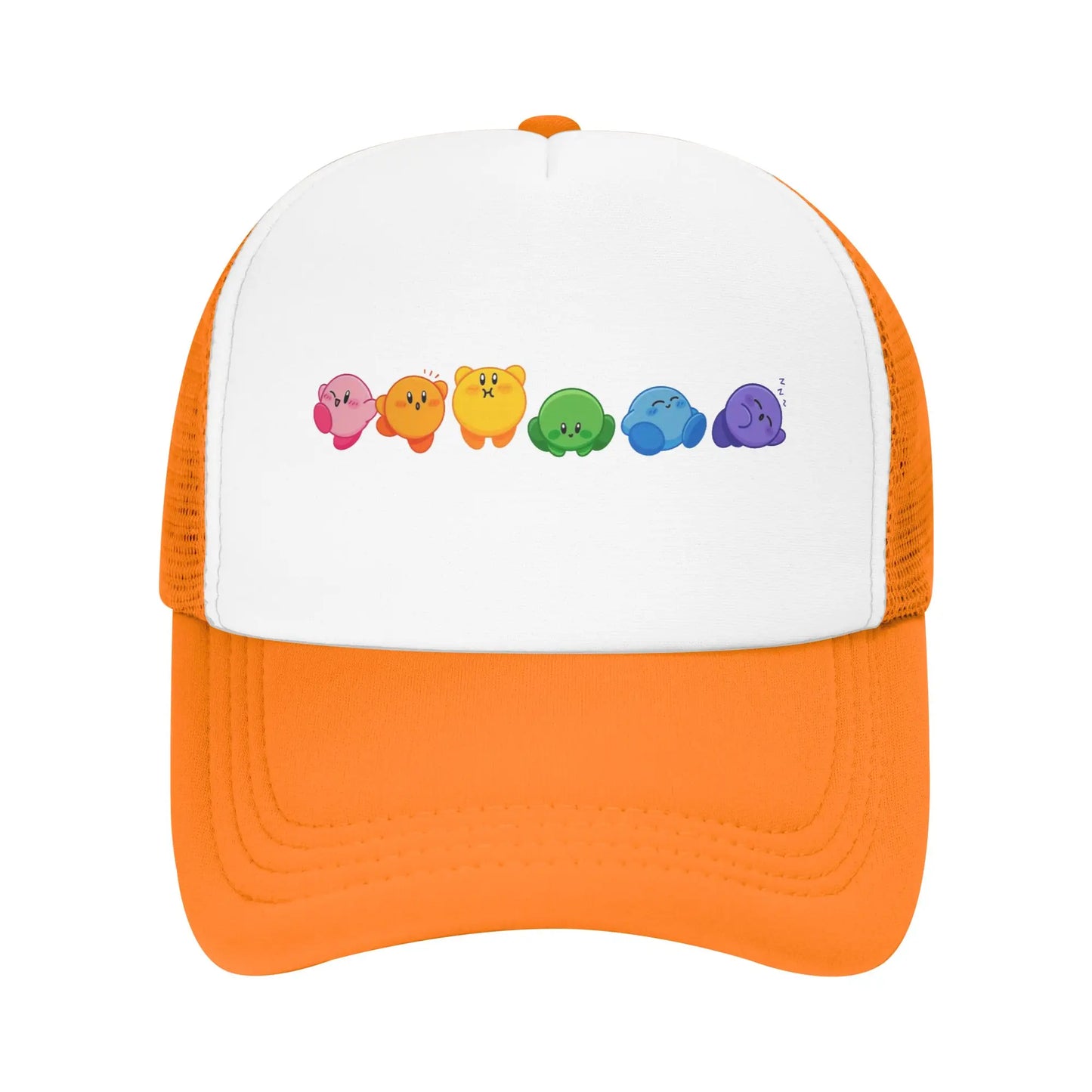Adult Kirbys Rainbow Trucker Caps Vintage Mesh Baseball Caps Snapback Caps  Dad Hat Sun Hat Breathable Sports Cap Wholesale New