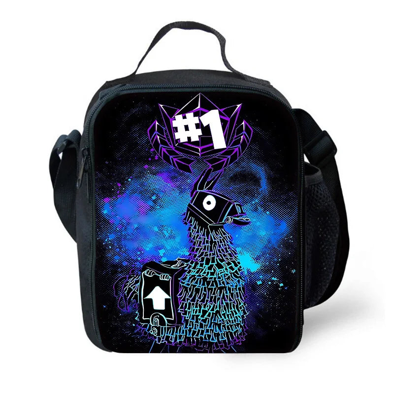 Bolsa térmica infantil FortniteS New Game, aislada y de gran capacidad, para niños y niñas, estudiantes, picnic al aire libre, lonchera refrigerante reutilizable