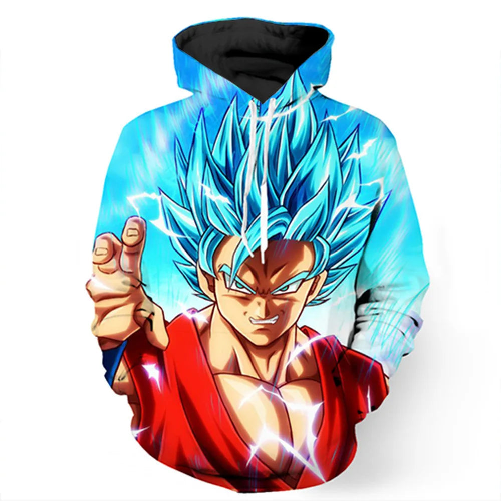 Sweatshirt com capuz Dragon Ball para rapazes e raparigas, novo modelo de outono e inverno, criativo, largo e versátil