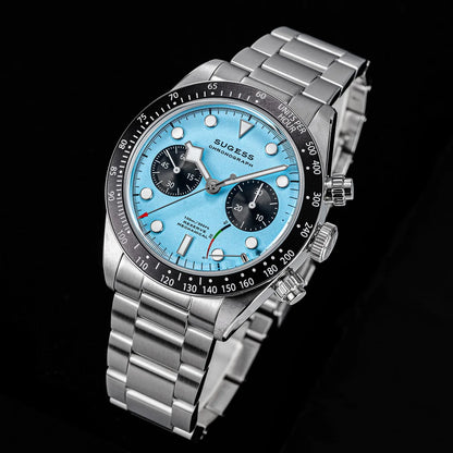 Sugess Chronograph Men Watch Original ST1907 Swanneck Pilot Mechanical Wristwatches Domed Sapphire Crystal Dopamine S457 2025new
