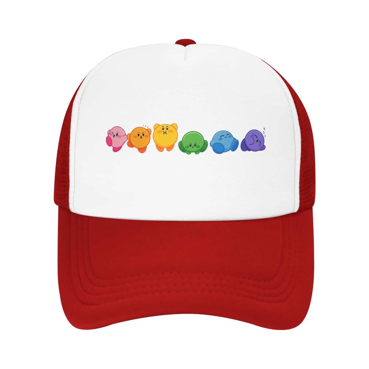 Adult Kirbys Rainbow Trucker Caps Vintage Mesh Baseball Caps Snapback Caps  Dad Hat Sun Hat Breathable Sports Cap Wholesale New
