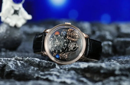 PINDU Watch Men New Space Series Unique Design Three-dimensional Dial Arabic Numerals Luminous Sapphire Mechanical Watch W2101B
