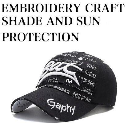 Hat Men'S Hip Hop Baseball Cap Korean Version Ins Tide Brand Summer Letter Embroidered Cap, Sun Protection Hat